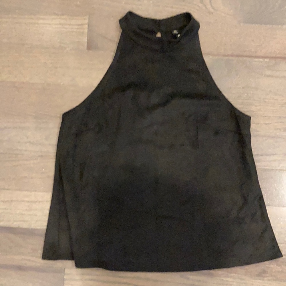 Black suede-like top